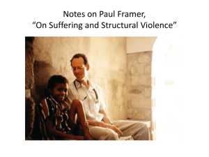 NOTES ON PAUL FARMER, “ON SUFFERING AND STRCTURAL