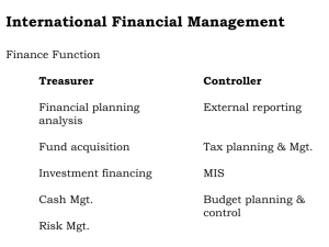 Financial Management in Global context