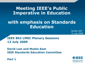 Meeting IEEE's Public Imperative in Education with emphasis on