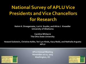 National Survey of APLU Vice Presidents and Vice