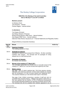 Audit committee Minutes 10/11 The Henley College Corporation