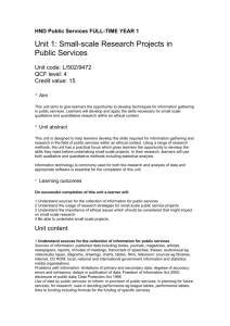 HND Public Services PART-TIME YEAR 1