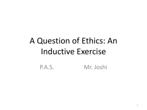 A Question of Ethics: An Inductive Exercise - MHS