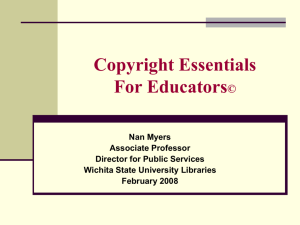 Copyright Basics for Teachers - Wichita State University Libraries