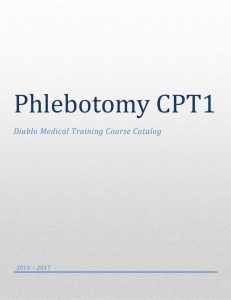 Phlebotomy CPT1 - Diablo Medical Training