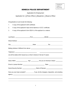 SPD Application - Seneca Police Department