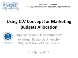 Using CLV Concept for Marketing Budgets Allocation