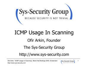 Ofir Arkin, “ICMP Usage In Scanning”, Black Hat
