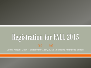 FALL 2015 Registration Guide for Admits 2015