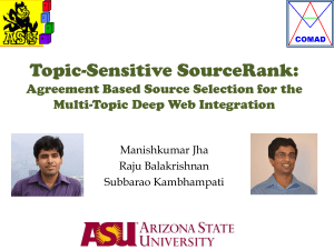 Topic-Sensitive SourceRank: Extending