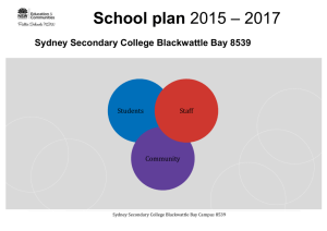 School plan - Sydney Secondary College Blackwattle Bay Campus