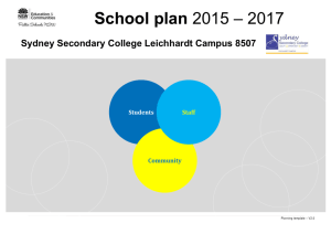 SSCL School Plan - Sydney Secondary College Leichhardt Campus
