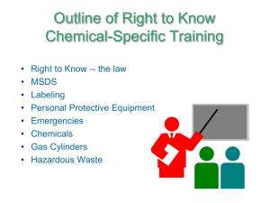 Outline of Right to Know Chemical
