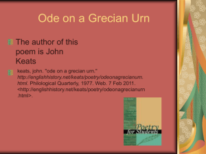 Ode on a Grecian Urn - Mrs. O's Brit Lit Webpage