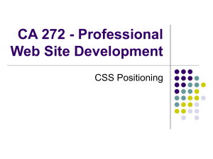 CSS Positioning - class 22 slides