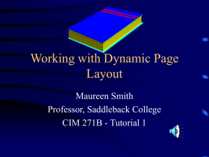 Working with Dynamic Page Layout