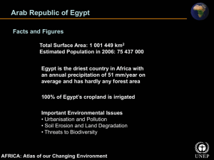 Arab Republic of Egypt Total Surface Area: 1 001 449 km 2