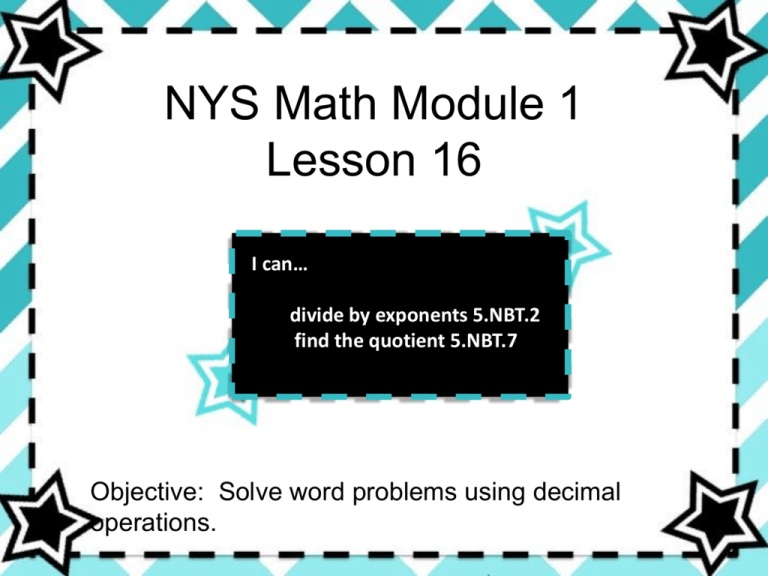 nys common core math lesson 16 homework