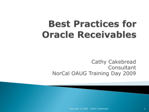 Best Practices for Oracle Receivables