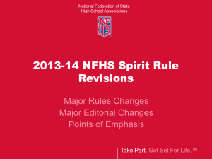 2013-14 NFHS Spirit Rule Revisions