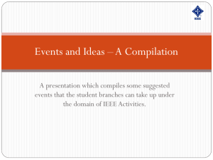 A presentation which compiles some suggested events