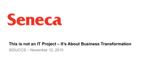 This is not an IT Project – It's About Business Transformation