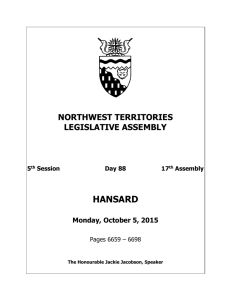 Word - Legislative Assembly of The Northwest Territories