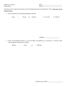CHEM 1212 – QUIZ-II-1 Name: 5 March 2014 Section: Instructions