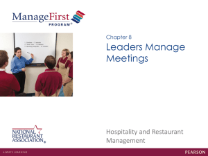 Chapter 8 Leaders Manage Meetings