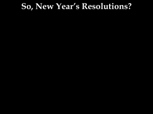 So, New Year's Resolutions?