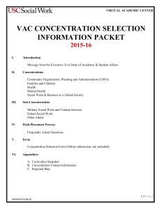 Concentration Selection Packet