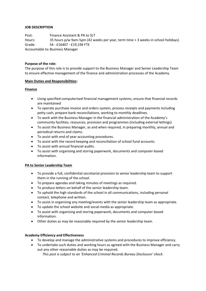 Finance Assistant Job Definition / Finance Assistant Cv Sample Strong Ledger Skills Cv Writing Job Description Resume - The finance assistant will be an integral member of the haier uk finance team and will gain exposure to a number of key areas, including fixed costs, accounts…