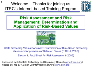 Risk-Based Screening Values: Determination and - CLU-IN
