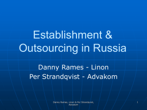 Establishment & Outsourcing in Russia