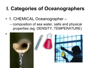 I. Categories of Oceanographers