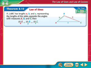 Law of Cosine and Sine