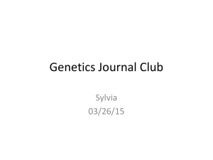 Genetics Journal Club