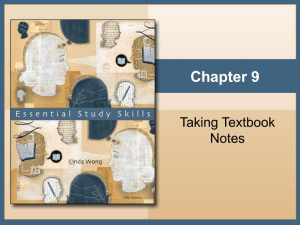 Chapter 9 - Taking Textbook Notes