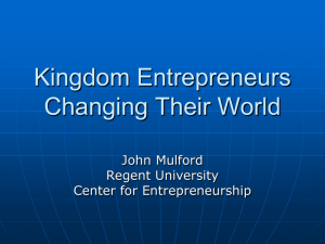 Kingdom Entrepreneurs Changing Their World