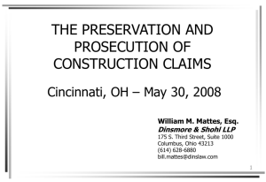 Alternative Dispute Resolution vs. Litigation of Construction Claims