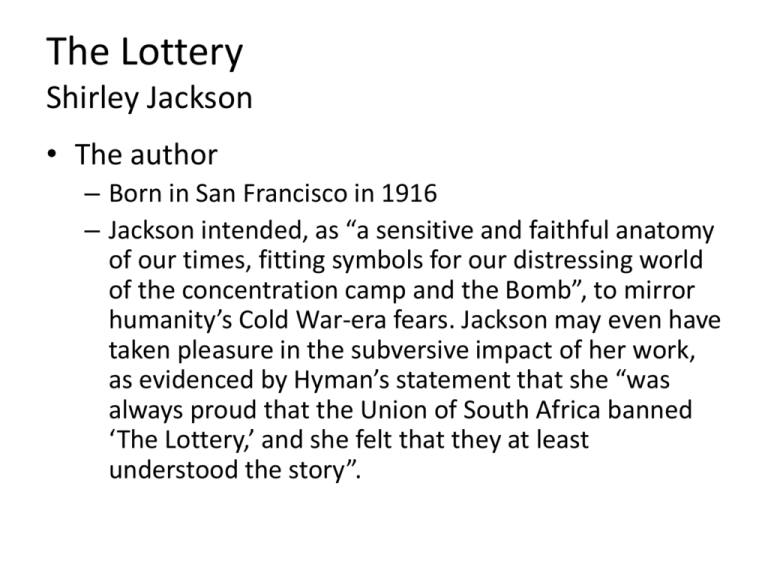 the lottery film 1969