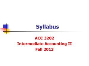 Syllabi ACC3202 Intermediate Financial Accounting II