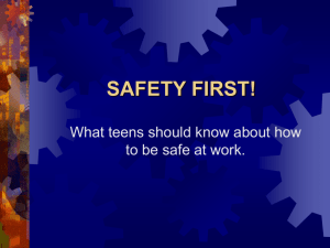 Teen Safety First ppt - American Society of Safety Engineers