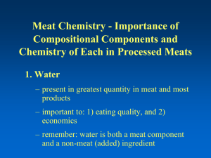 Meat Chemistry - Importance of