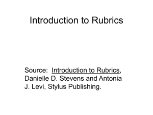 Overview of rubrics