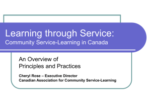 Learning through Service - Canadian Alliance for Community