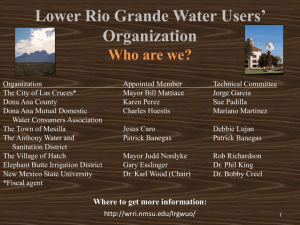 Presentation to the New Mexico Legislature Water & Natural