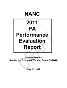 2011 PA Performance Evaluation Report - NANC