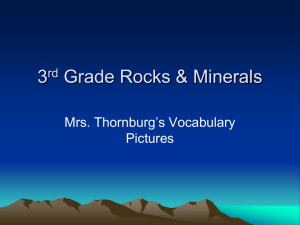 Rocks Minerals Vocabulary