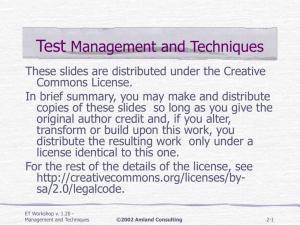 Management and Techniques Outline